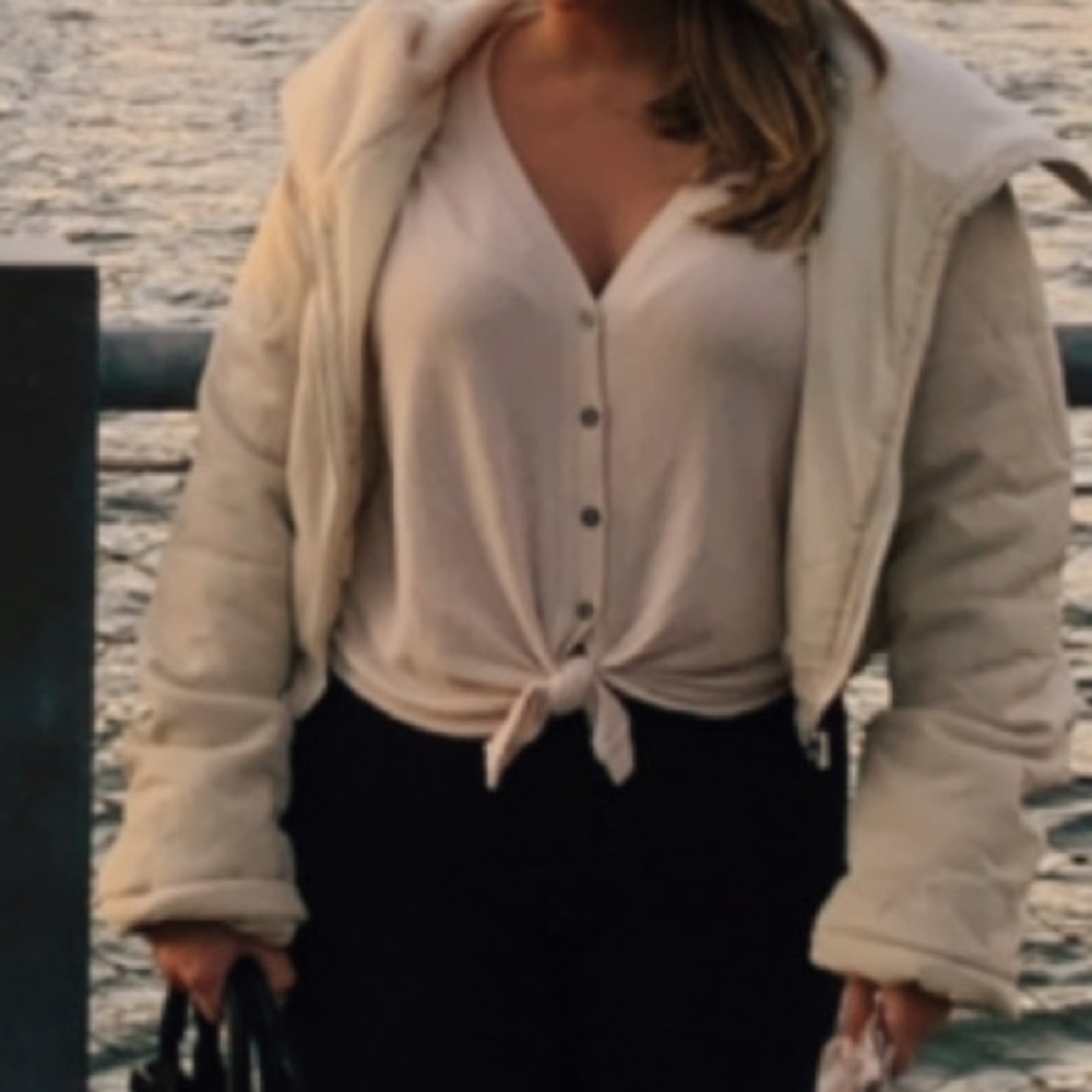 Princess Polly Cream Cropped jacket
